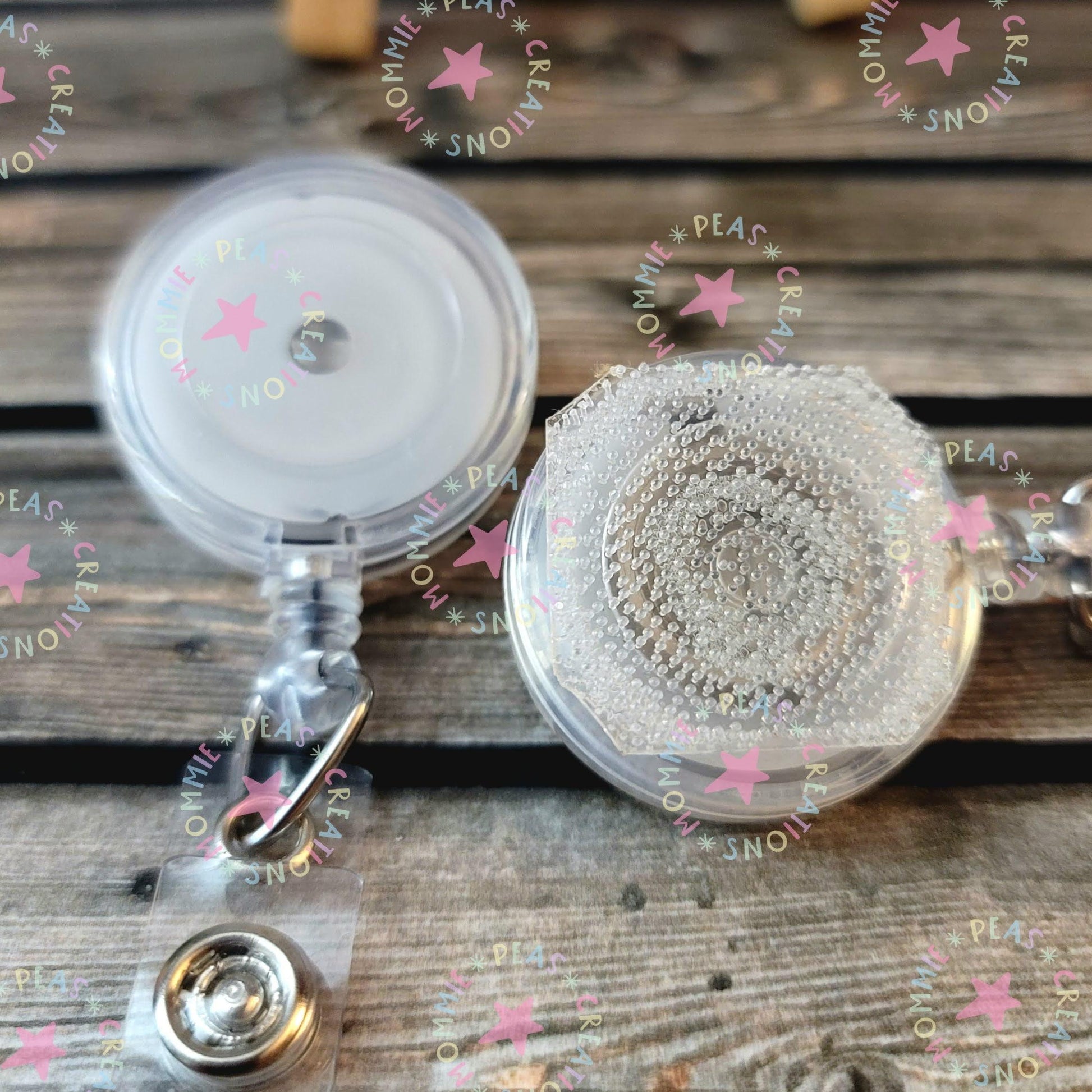 Valentine's Badge Reel - Smooches Cow Lover - Retractable ID Holder - Holographic Iridescent - Customizable Clip - Mommie Peas Creations