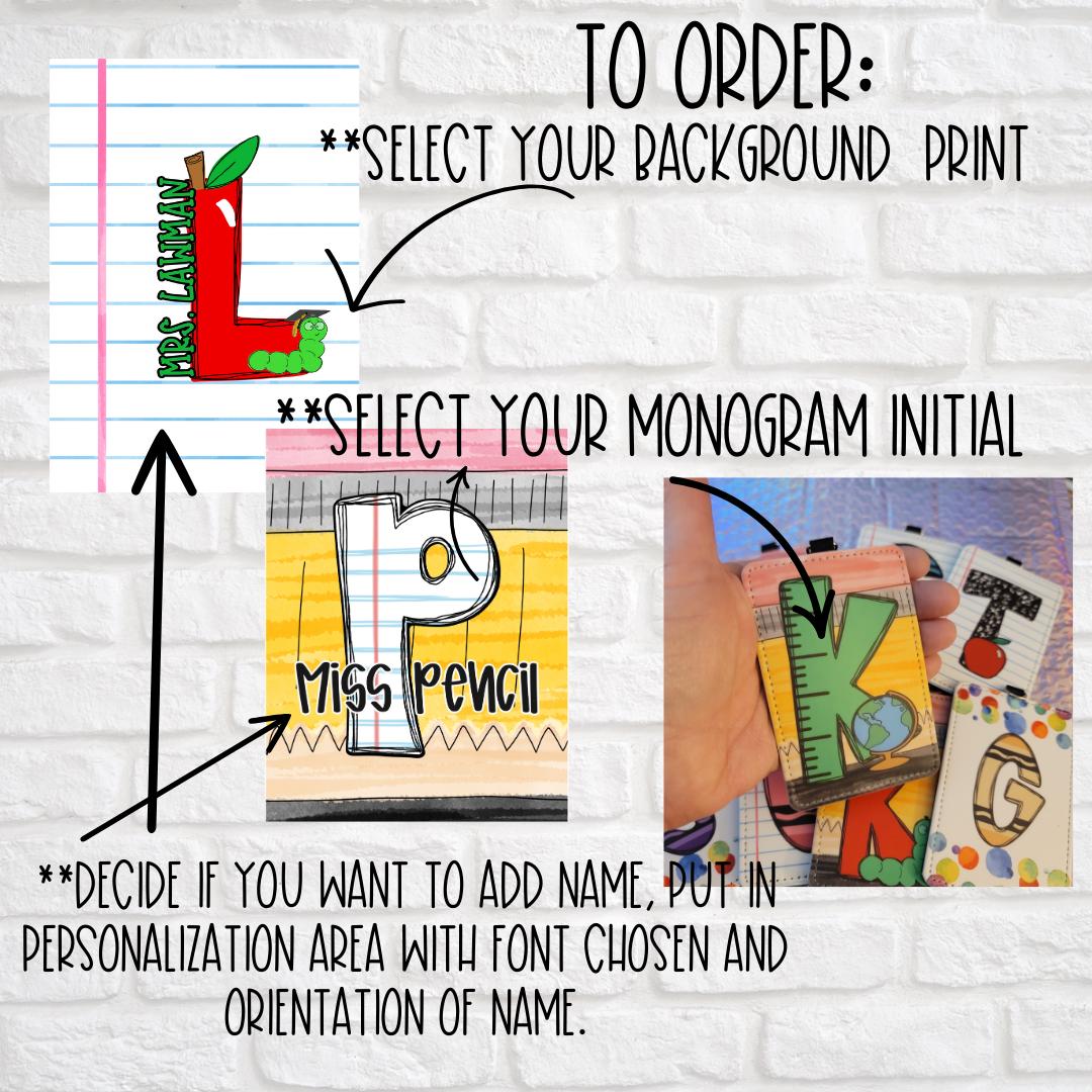 Personalized Teacher ID Badge Holder – Durable PU Leather Vertical Card Case