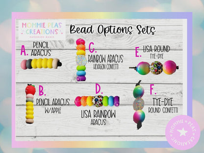 Rainbow Leopard Beaded Teacher Lanyard: Personalized Badge Holder