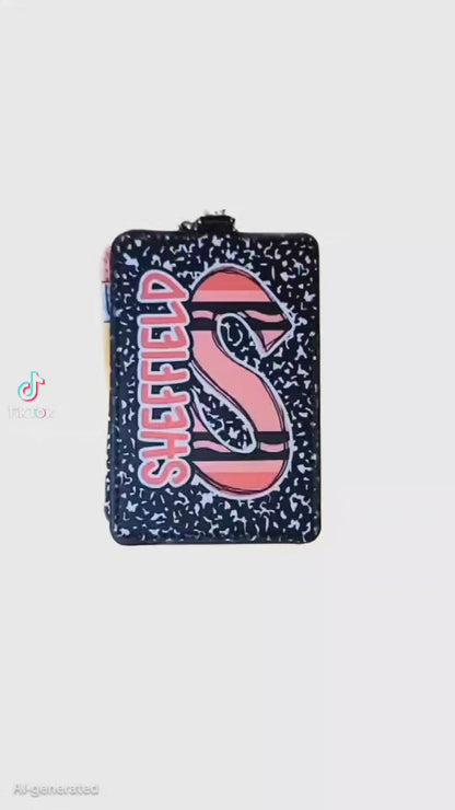 Personalized ID Trendy Badge Holder - Durable Faux Leather Vertical ID Holder